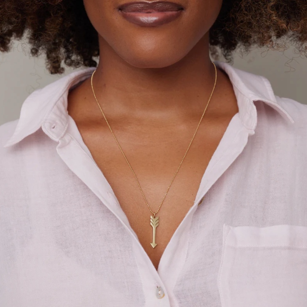 $1200 Jennifer Meyer 18K Rose Gold Arrow Pendant